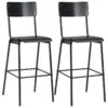 Lot De Deux Tabourets De Bar Design Chaise Siège Noir Contreplaqué Solide Et Acier 1202125 1 Lot De Deux Tabourets De Bar Design Chaise Siège Noir Contreplaqué Solide Et Acier 1202125 -Electroménager Soldes tabouret de bar 10446251
