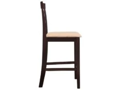 Lot De Deux Tabourets De Bar Design Chaise Siège Bois Marron Et Beige 1202076 -Electroménager Soldes tabouret de bar 10446323