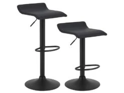 Lot De 2 Tabourets De Bar En Synthétique Noir 19_0000551