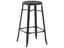 Lot De Deux Tabourets De Bar Design Chaise Siège Noir Acier 1202089