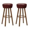 Lot De Deux Tabourets De Bar Design Chaise Siège Synthétique Marron 1202068