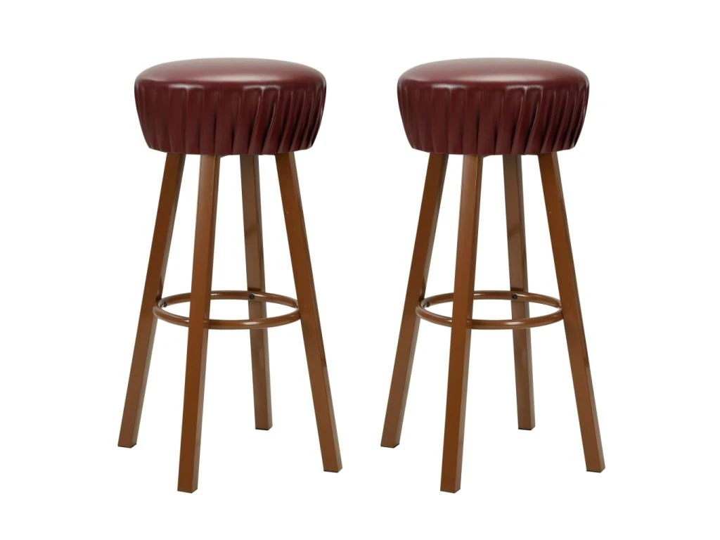 Lot De Deux Tabourets De Bar Design Chaise Siège Synthétique Marron 1202068 3 Lot De Deux Tabourets De Bar Design Chaise Siège Synthétique Marron 1202068