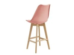 Lot De 2 Tabourets De Bar Siège Avec Dossier Et Repose-pied Hêtre 105 Cm Rose 03_0002782 -Electroménager Soldes tabouret de bar 10446557