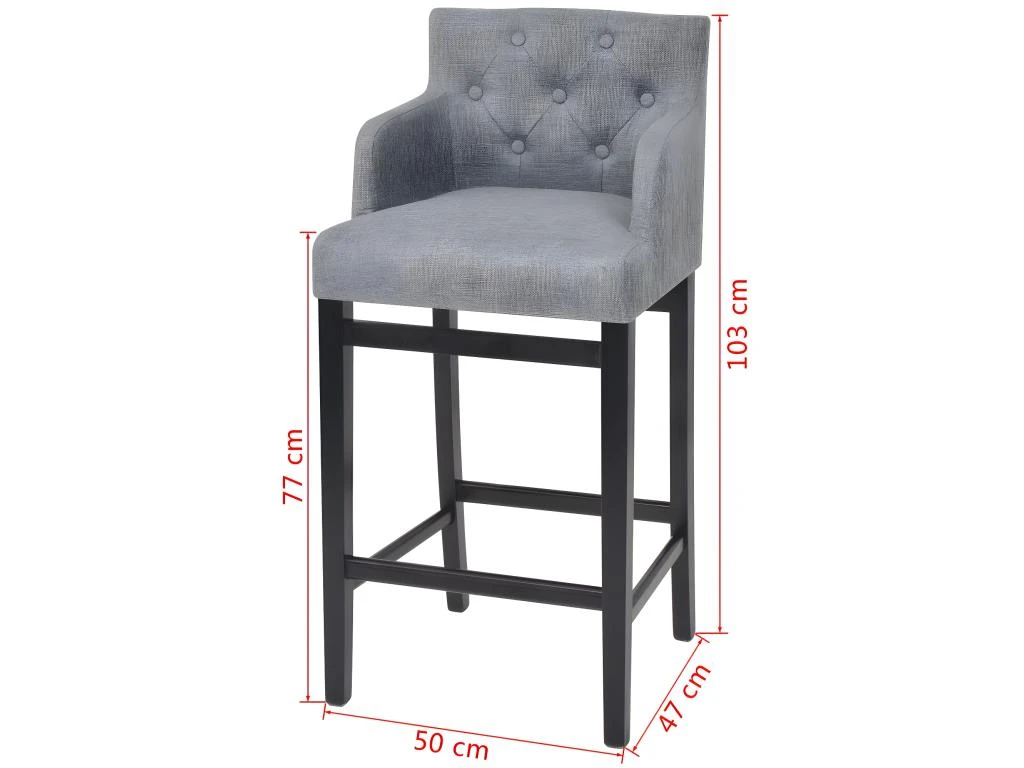 Lot De Deux Tabourets De Bar Design Chaise Siège Tissu Gris Clair 1202157 4 Lot De Deux Tabourets De Bar Design Chaise Siège Tissu Gris Clair 1202157 – Image 2