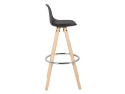 Lot De 2 Tabourets De Bar Pied En Bois Noir 19_0000554 -Electroménager Soldes tabouret de bar 10446621