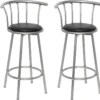 Lot De 2 Tabourets De Bar Bois Noir Design Moderne 1202011 -Electroménager Soldes tabouret de bar 10446667
