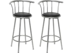 Lot De 2 Tabourets De Bar Bois Noir Design Moderne 1202011