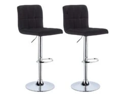 Lot De 2 Tabourets En Lin Noir 19_0000550