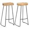 Lot De Deux Tabourets De Bar Design Chaise Siège Bois De Manguier Massif 1202071 -Electroménager Soldes tabouret de bar 10446733