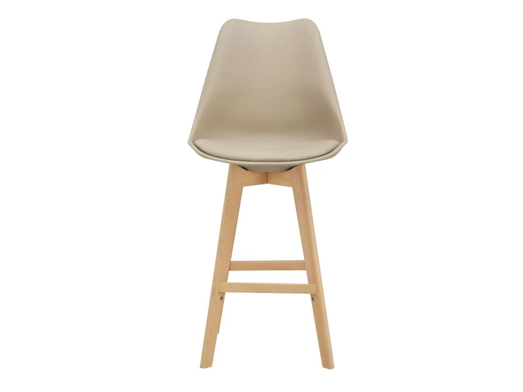 Lot De 2 Tabourets De Bar Siège Avec Dossier Et Repose-pied Rembourré 105 Cm Beige 03_0002776 4 Lot De 2 Tabourets De Bar Siège Avec Dossier Et Repose-pied Rembourré 105 Cm Beige 03_0002776 – Image 2