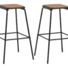 Lot De Deux Tabourets De Bar Design Chaise Siège Noir Pinède Solide Acier 1202081 -Electroménager Soldes tabouret de bar 10446769