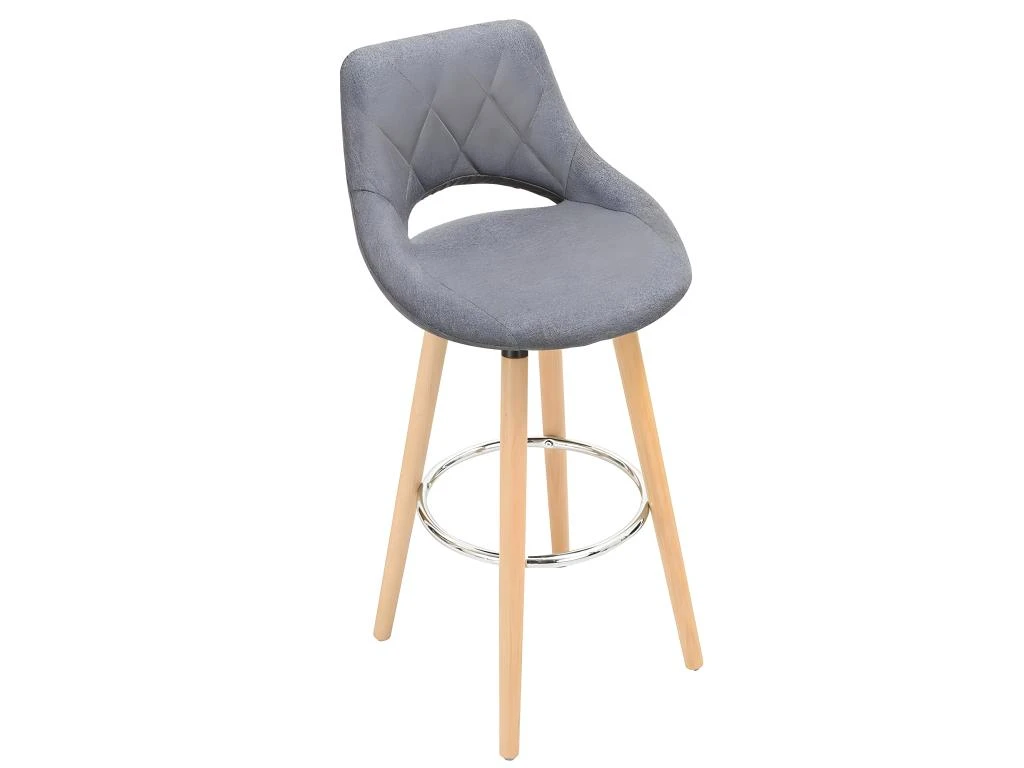 Tabouret De Bar En Lin Avec Dossier Et Repose-pieds, Lot De 2 Pièces Gris Foncé 19_0000553 4 Tabouret De Bar En Lin Avec Dossier Et Repose-pieds, Lot De 2 Pièces Gris Foncé 19_0000553 – Image 2