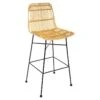 Tabouret Haut Kubu Rotin Métal Atmosphera - Naturel Clair
