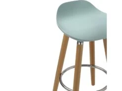 BIBENNE - Lot De 2 Tabourets De Bar Bleu Et Pieds Aspect Bois -Electroménager Soldes tabouret de bar 10447589