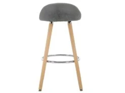 JENSEN - Tabouret De Bar Scandinave Tissu Gris Pieds Hêtre (x4) -Electroménager Soldes tabouret de bar 10480529