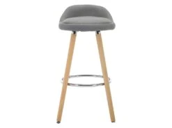JENSEN - Tabouret De Bar Scandinave Tissu Gris Pieds Hêtre (x4) -Electroménager Soldes tabouret de bar 10480533