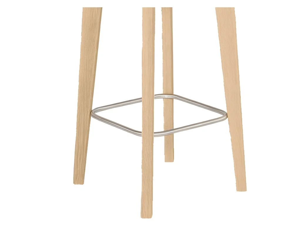 Chaise De Bar Scandinave En Tissu Marron Et Piètement En Chêne - LEO 6 Chaise De Bar Scandinave En Tissu Marron Et Piètement En Chêne - LEO – Image 4