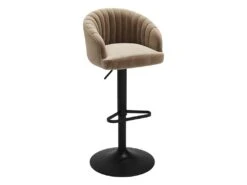 Lot De 2 Tabourets De Bar En Velours Et Métal - Beige - DORALIZ -Electroménager Soldes tabouret de bar 1176597