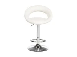 Lot De 2 Tabourets De Bar JEFF - Cuir Blanc -Electroménager Soldes tabouret de bar 188551