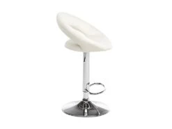 Lot De 2 Tabourets De Bar JEFF - Cuir Blanc -Electroménager Soldes tabouret de bar 188553