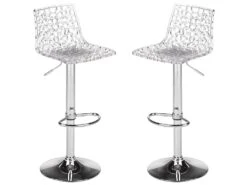 Lot De 2 Tabourets De Bar CLARK - Polycarbonate - Cristal -Electroménager Soldes tabouret de bar 226347