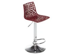 Lot De 2 Tabourets De Bar CLARK - Polypropylène - Rouge Bordeaux -Electroménager Soldes tabouret de bar 227421
