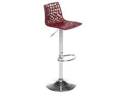 Lot De 2 Tabourets De Bar CLARK - Polypropylène - Rouge Bordeaux -Electroménager Soldes tabouret de bar 227425