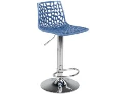 Lot De 2 Tabourets De Bar CLARK - Polypropylène - Bleu Prusse -Electroménager Soldes tabouret de bar 256667
