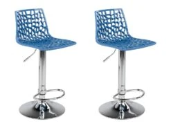 Lot De 2 Tabourets De Bar CLARK - Polypropylène - Bleu Prusse -Electroménager Soldes tabouret de bar 256915