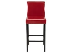 Lot De 2 Tabourets De Bar ROVIGO - Simili Rouge Brillant -Electroménager Soldes tabouret de bar 268359