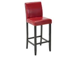 Lot De 2 Tabourets De Bar ROVIGO - Simili Rouge Brillant -Electroménager Soldes tabouret de bar 268361