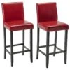 Lot De 2 Tabourets De Bar ROVIGO - Simili Rouge Brillant