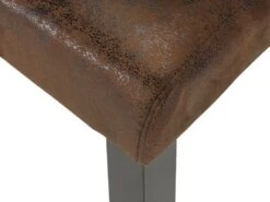 Lot De 2 Tabourets De Bar SANTOS - Microfibre Aspect Cuir Vieilli - Pieds Bois Foncé -Electroménager Soldes tabouret de bar 268385