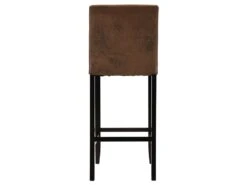 Lot De 2 Tabourets De Bar SANTOS - Microfibre Aspect Cuir Vieilli - Pieds Bois Foncé -Electroménager Soldes tabouret de bar 268397