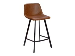 Lot De 2 Tabourets De Bar MADERE - Simili - Caramel -Electroménager Soldes tabouret de bar 284045