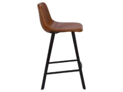 Lot De 2 Tabourets De Bar MADERE - Simili - Caramel -Electroménager Soldes tabouret de bar 284047
