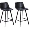 Lot De 2 Tabourets De Bar MADERE - Simili - Noir -Electroménager Soldes tabouret de bar 284053