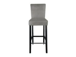 Lot De 2 Tabourets De Bar GIDEON - Velours & Pieds Bois - Gris -Electroménager Soldes tabouret de bar 310787