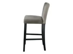 Lot De 2 Tabourets De Bar GIDEON - Velours & Pieds Bois - Gris -Electroménager Soldes tabouret de bar 310795