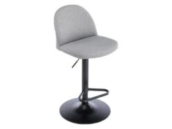 Lot De 2 Tabourets De Bar En Tissu Et Métal - Gris - CAYETANA -Electroménager Soldes tabouret de bar 4049305