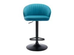 Lot De 2 Tabourets De Bar En Tissu Et Métal - Bleu - DORALIZ -Electroménager Soldes tabouret de bar 494019