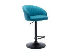 Lot De 2 Tabourets De Bar En Tissu Et Métal - Bleu - DORALIZ -Electroménager Soldes tabouret de bar 494021