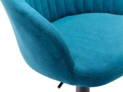 Lot De 2 Tabourets De Bar En Tissu Et Métal - Bleu - DORALIZ -Electroménager Soldes tabouret de bar 494025