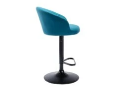 Lot De 2 Tabourets De Bar En Tissu Et Métal - Bleu - DORALIZ -Electroménager Soldes tabouret de bar 494027