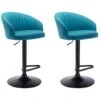 Lot De 2 Tabourets De Bar En Tissu Et Métal - Bleu - DORALIZ 1 Lot De 2 Tabourets De Bar En Tissu Et Métal - Bleu - DORALIZ -Electroménager Soldes tabouret de bar 494035