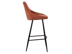 Lot De 2 Tabourets De Bar - Velours - Terracotta - MASURIE -Electroménager Soldes tabouret de bar 497427