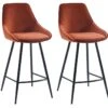 Lot De 2 Tabourets De Bar - Velours - Terracotta - MASURIE 1 Lot De 2 Tabourets De Bar - Velours - Terracotta - MASURIE -Electroménager Soldes tabouret de bar 497429