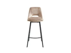 Lot De 2 Tabourets De Bar - Velours Et Métal - Beige - KELINE -Electroménager Soldes tabouret de bar 498361