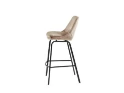 Lot De 2 Tabourets De Bar - Velours Et Métal - Beige - KELINE -Electroménager Soldes tabouret de bar 498363