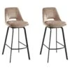 Lot De 2 Tabourets De Bar - Velours Et Métal - Beige - KELINE 2 Lot De 2 Tabourets De Bar - Velours Et Métal - Beige - KELINE -Electroménager Soldes tabouret de bar 498367
